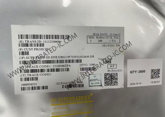 EFR32BG13P732F512GM48-DR BT IC 2.4GHz 블루투스 SoC 19 dBm 출력 전력 및 ARM Cortex M4 코어