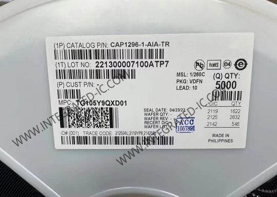 CAP1296-1-AIA-TR 센서 IC 6채널 용량 터치 센서 DFN-10