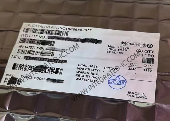 PIC18F8680-I/PT 마이크로 컨트롤러 MCU 40MHz 8-비트 PIC 및 AVR 마이크로 컨트롤러 TQFP-80