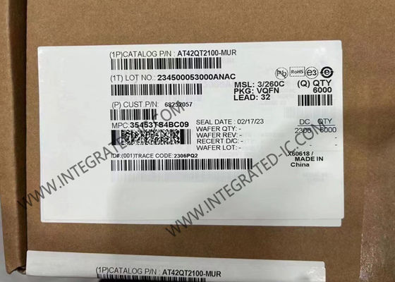 AT42QT2100-MUR 센서 IC 7 채널 QTouch 터치 센서 IC VQFN-32 패키지