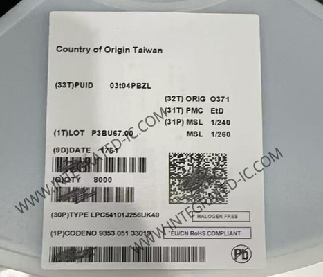 LPC54101J256UK49 마이크로 컨트롤러 MCU 100MHz 32비트 단일 코어 마이크로 컨트롤러