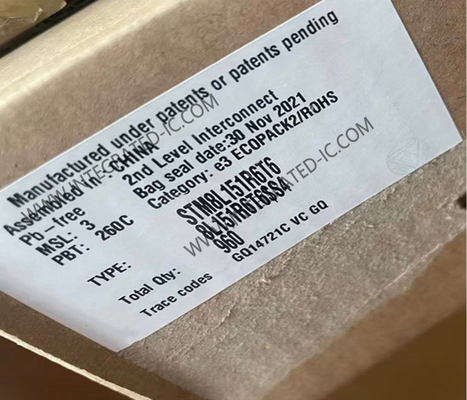 STM8L151R6T6 마이크로 컨트롤러 MCU 16MHz 8비트 마이크로 컨트롤러 IC LQFP-64 임베디드 MCU