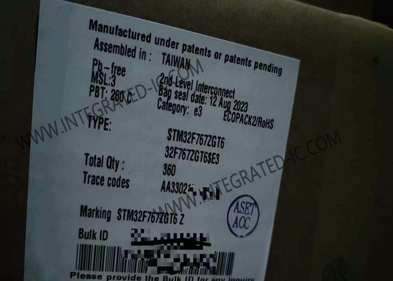 1MB 집적 회로 칩 STM32F767ZGT6 32BIT 하나의 핵 마이크로컨트롤러 IC