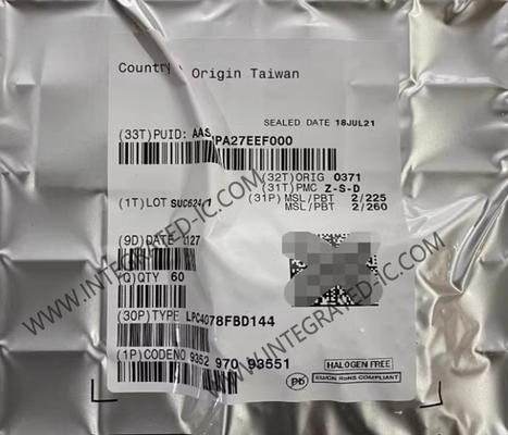 LPC4078FBD144 마이크로 컨트롤러 MCU 120MHz 32비트 마이크로 컨트롤러 IC LQFP144 임베디드 MCU