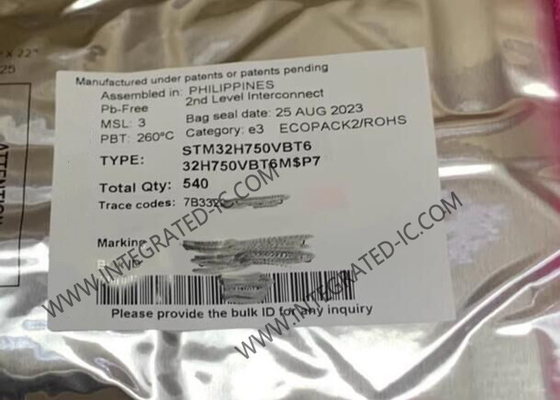 100-LQFP 패키지 STM32H750VBT6 128KB 플래시 1MB 무기 마이크로컨트롤러 MCU