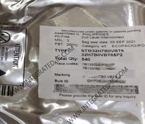 STM32H7B0VBT6 마이크로 컨트롤러 MCU 280MHz 고성능 ARM 마이크로 컨트롤러 LQFP100