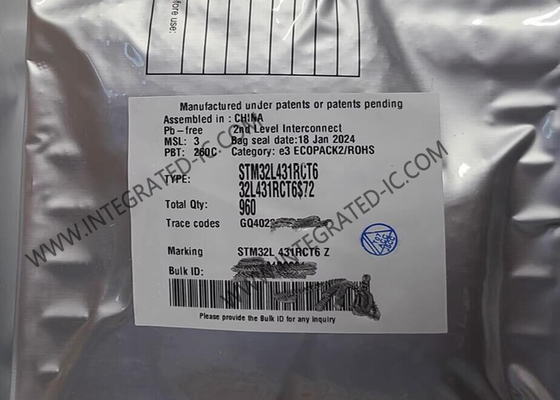 STM32L431RCT6 마이크로 컨트롤러 MCU 80MHz 32비트 단일 코어 마이크로 컨트롤러 IC LQFP64