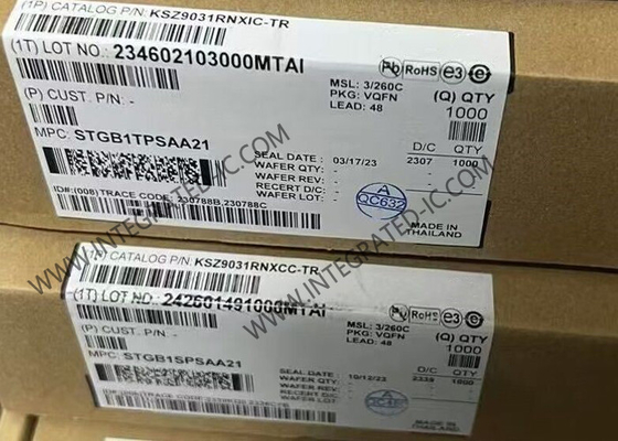 이더넷 IC KSZ9031RNXIC RGMII 인터페이스 QFN-48을 가진 기가 비트 이더넷 트랜시버