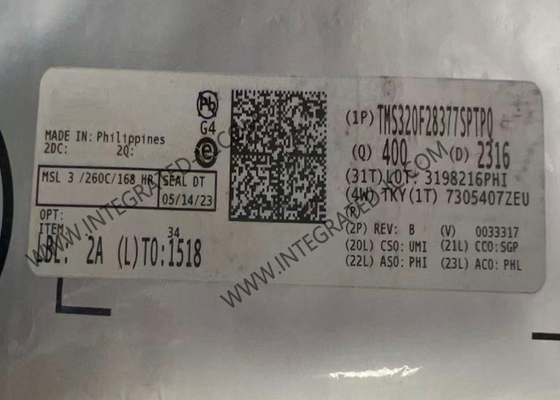 마이크로컨트롤러 MCU TMS320F28377SPTPQ 자동차 기능 안전 32-비트 단일 코어 200MHz 1MB 마이크로컨트롤러