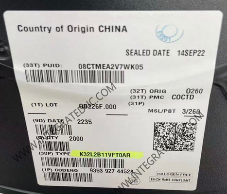 마이크로 컨트롤러 MCU K32L2B11VFT0AR 48MHz 32비트 ARM 코르텍스-M0+ K32 L2 마이크로 컨트롤러