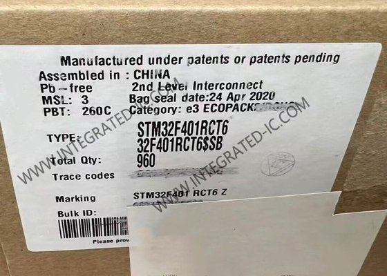LQFP64 패키지 STM32F401RCT6 32-비트 단일코어 마이크로컨트롤러 MCU 256KB 플래시