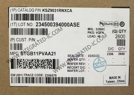 KSZ9031RNXCA 이더넷 IC 기가비트 이더넷 트랜시버 QFN48 트리플 스피드 이더넷 PHY