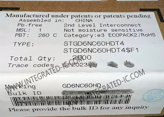 STGD6NC60HDT4 통합 회로 칩 600V N 채널 파워메시 IGBT 트랜지스터