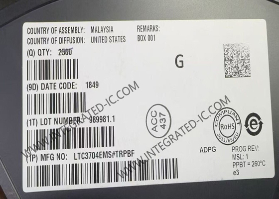 LTC3704EMS 통합 회로 칩 양성에서 부정 DC DC 컨트롤러 MSOP10