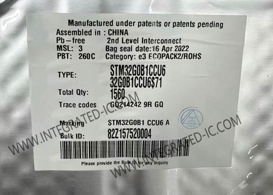 마이크로컨트롤러 MCU STM32G0B1CCU6 단일코어는 마이크로컨트롤러 IC을 끼워 넣었습니다