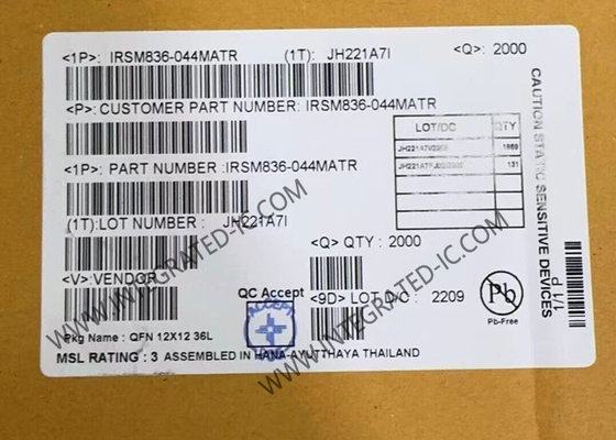 IRSM836-044MA 자동차 IGBT 모듈 250V CIPOS 나노 3단계 지능 전원 모듈