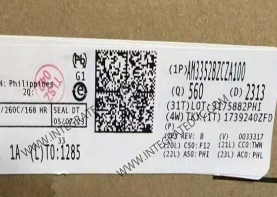 800MHz 마이크로컨트롤러 MCU AM3352BZCZA100 마이크로프로세서는 NFBGA324 IC 칩을 자릅니다