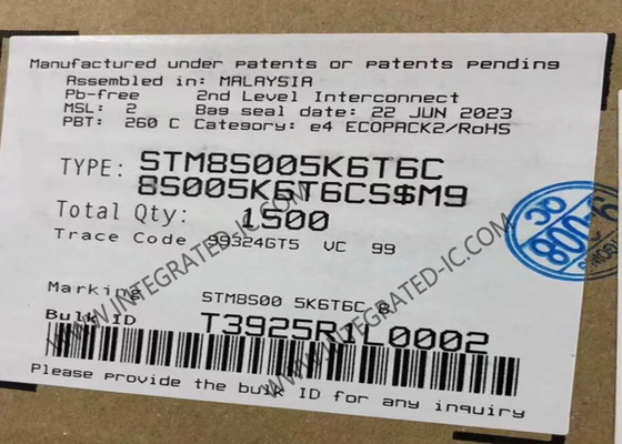 STM8S005K6T6C 마이크로컨트롤러 MCU 8비트 마이크로컨트롤러 IC 메인스트림 값 라인 8비트 MCU