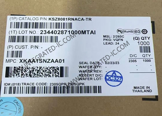 KSZ8081RNACA 이더넷 IC 10/100 BASE-TX 물리 계층 송신기 RMII 지원