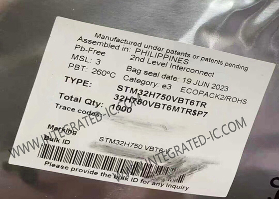 STM32H750VBT6TR 마이크로 컨트롤러 MCU 32비트 마이크로 컨트롤러 480MHz STM32H7 시리즈 MCU