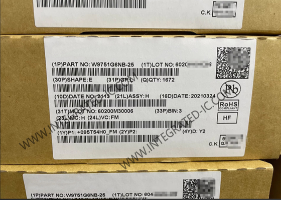 W9751G6NB-25 메모리 IC 칩 512Mbit 병렬 SDRAM DDR2 메모리 IC