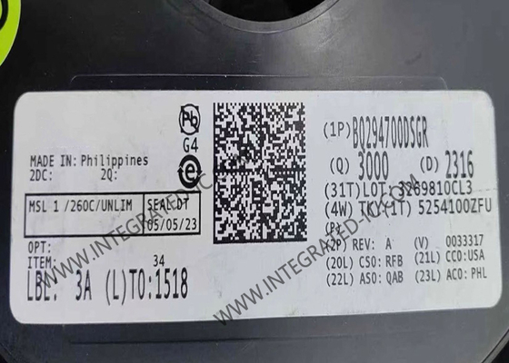 BQ294700DSGR 외부 지연 콘덴시터와 함께 통합 회로 칩 과전압 보호