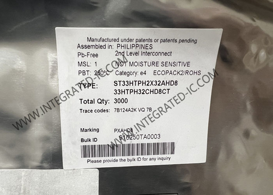 ST33HTPH2X32AHD8 통합 회로 칩 SPI 인터페이스 장기 진화 TPM 2.0 장치