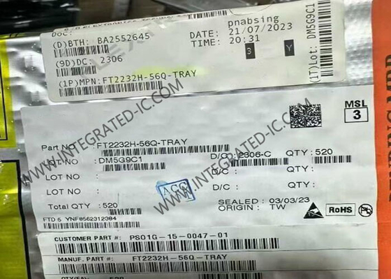 통합 회로 칩 FT2232H-56Q 70mA 듀얼 고속 USB 컨트롤러 VQFN56