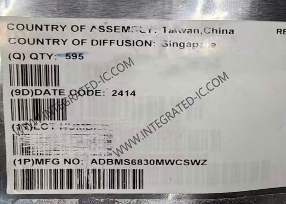 ADBMS6830MWCSWZ 융합 회로 칩 I2C/SPI 인터페이스를 가진 그리드 에너지 저장용 16-채널 배터리 스택 모니터