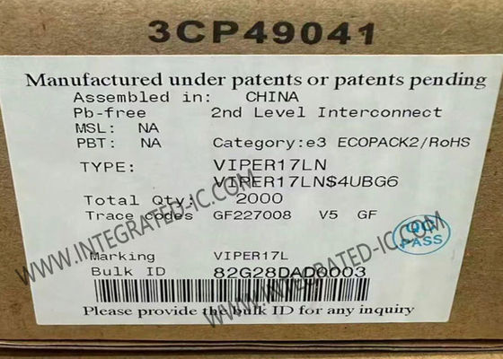 VIPER17LN 융합 회로 칩 오프라인 변환기 800 V 험준한 전력 섹션 60 kHz 스위칭 주파수 및 대기 전력 < 30 mW