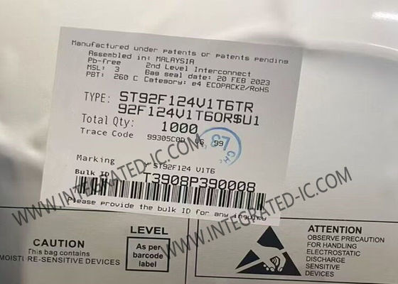 ST92F124V1T6 마이크로컨트롤러 MCU 8비트 24MHz 단일 전압 플래시 MCU, LQFP100 패키지