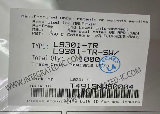 L9301-TR 자동차 옥탈 저측 드라이버 통합 회로 칩 8 드라이버 8 출력 및 2.2 A 출력 전류 PowerSSO-36 패키지