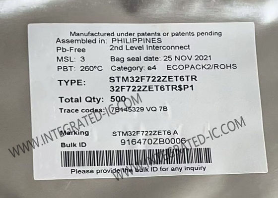 STM32F722ZET6TR 마이크로컨트롤러 MCU 싱글 코어 임베디드 마이크로컨트롤러 IC