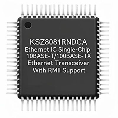 KSZ8081RNDCA Ethernet IC Single-Chip 10BASE-T/100BASE-TX IEEE 802.3 Compliant Ethernet Transceiver with 3.3V Power Supply
