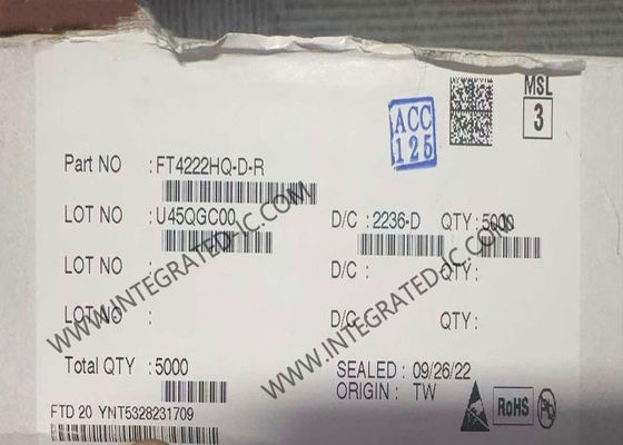 FT4222HQ-D 통합 회로 칩 USB 2.0에서 쿼드 SPI I2C 브리지 컨트롤러