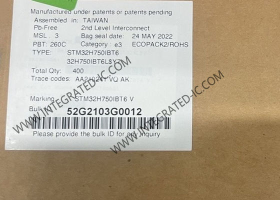 STM32H750IBT6 마이크로 컨트롤러 MCU 480MHz 속도 128KB FLASH 및 1.62V ~ 3.6V 운영 전압