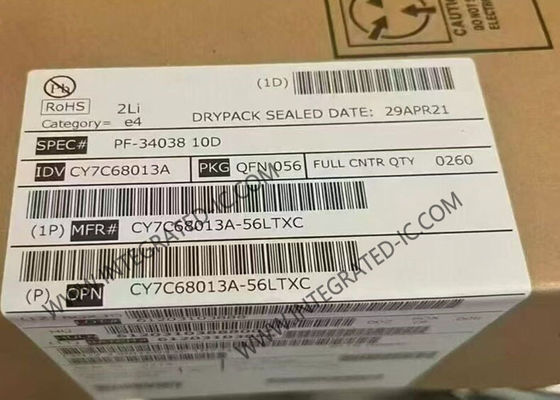 CY7C68013A-56LTXC 마이크로컨트롤러 MCU, 고속 USB 2.0, 8051 마이크로프로세서 및 480 Mb/s 데이터 속도