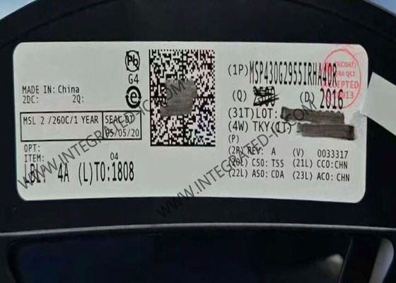 MSP430G2955IRHA40R 16비트 마이크로컨트롤러 MCU, 16MHz 클럭 및 56kB 프로그램 메모리