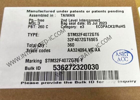 1MB 순간 집적 회로 칩 STM32F407ZGT6 32-비트 단일코어 마이크로컨트롤러