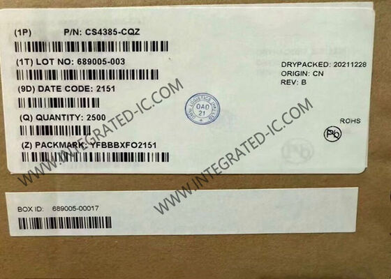 CS4385-CQZ 8채널 DAC 변환기 114dB 동적 범위와 192kHz 샘플링 속도 LQFP48 통합 회로 칩