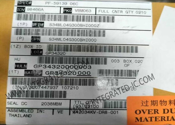 S34ML04G300BHI000 4 Gbit SLC NAND Flash Memory IC Chip BGA-63 for Industrial Applications