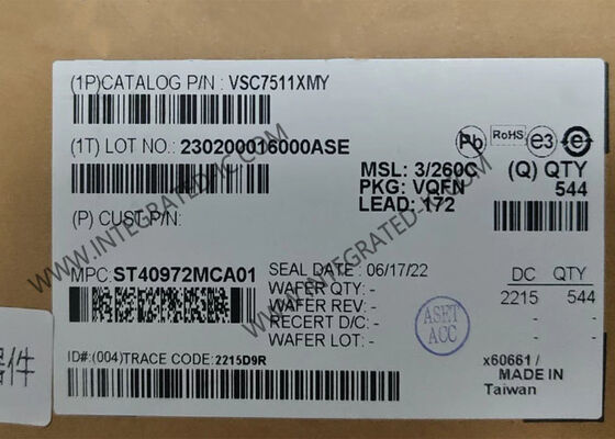 이더넷 IC VSC7511XMY 1.2V 4-포트 레이어-2 기가 비트 이더넷 스위치 VQFN-172