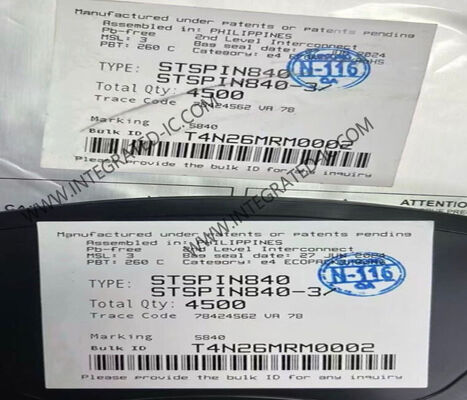 STSPIN840 집적 회로 칩 소형 듀얼 브러시 DC 모터 드라이버, 1.5A 출력 전류 및 7V ~ 45V 작동 전압