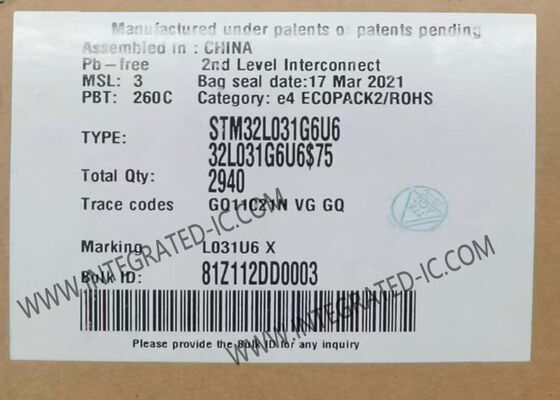 마이크로 컨트롤러 MCU STM32L031G6U6 초저전력 ARM 마이크로 컨트롤러 MCU