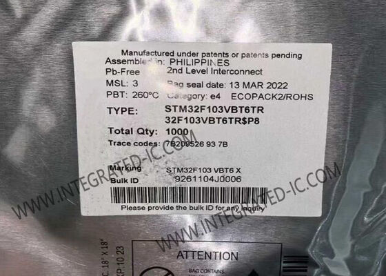 STM32F103VBT6 마이크로컨트롤러 MCU, 72MHz ARM 코르텍스-M3 32-비트 코어 및 128KB 플래시 메모리