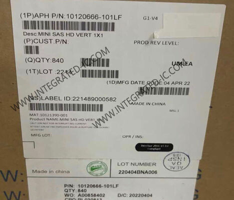 10120666-101LF 미니-SAS HD 커넥터 16 포지션, 6 Gb/s 및 12 Gb/s 데이터 속도, 금 도금 접점 마감