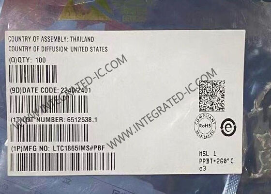 LTC1865IMS 16비트 250Ksps 2채널 ADC 통합 회로 칩 MSOP-10 패키지