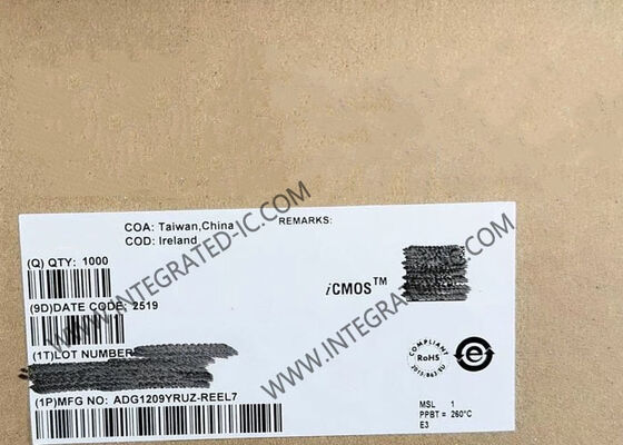 ADG1209YRUZ 4채널 iCMOS 아날로그 멀티플렉서, 550MHz 대역폭, 200오프 (Ohm) 단속 저항 TSSOP16