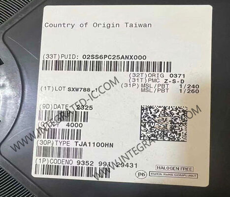 TJA1100HN 자동차 이더넷 IC 100BASE-T1 컴플라이언트 AEC-Q100 1급 3.1V ~ 3.5V 공급 전압의 자격을 갖춘 PHY 트랜시버