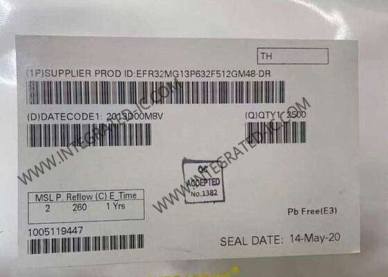 EFR32MG13P632F512GM48-D 무선 통신 모듈 48-VFQFN 패키지에 512KB 플래시와 함께 듀얼 일반 스레드 지그비 RF 트랜시버